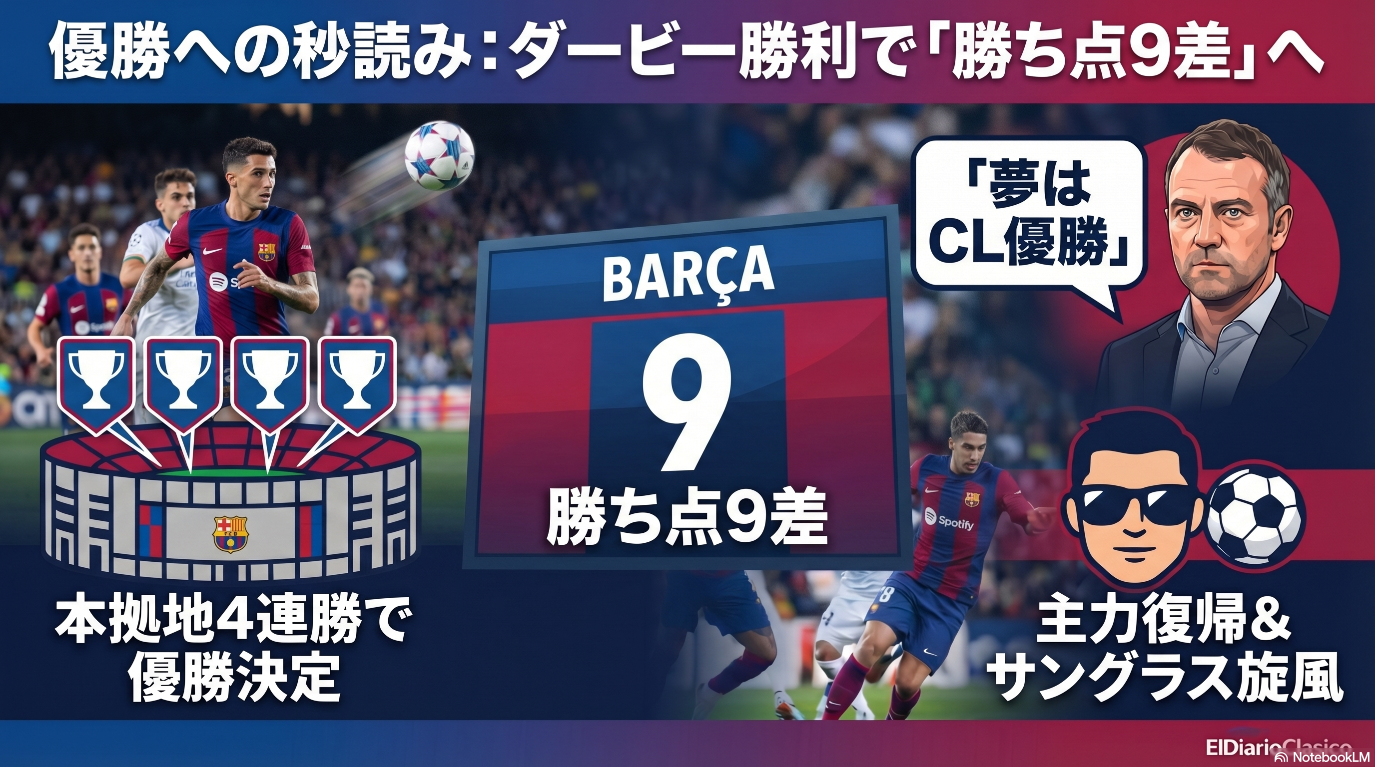 クラシコに向けたリーガ優勝の条件 | FCバルセロナ (2026-04-11 朝) のサムネイル画像