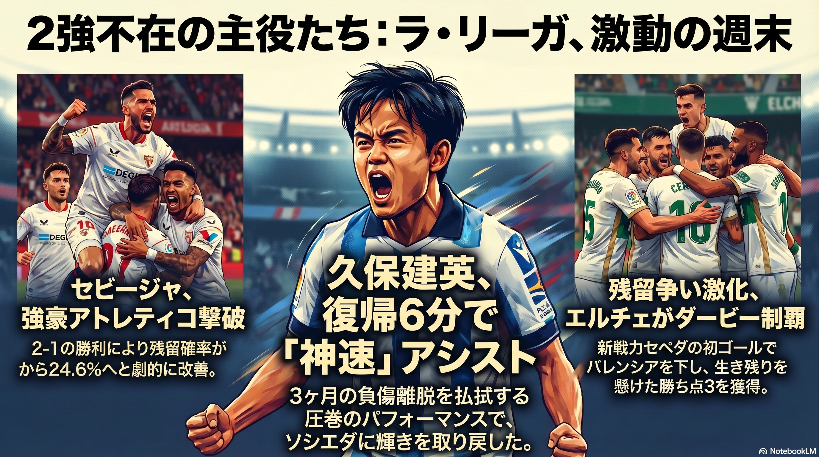 久保建英が復帰アシスト、残留争いも激化するラ・リーガ | ラ・リーガその他 (2026-04-12 夕) のサムネイル画像