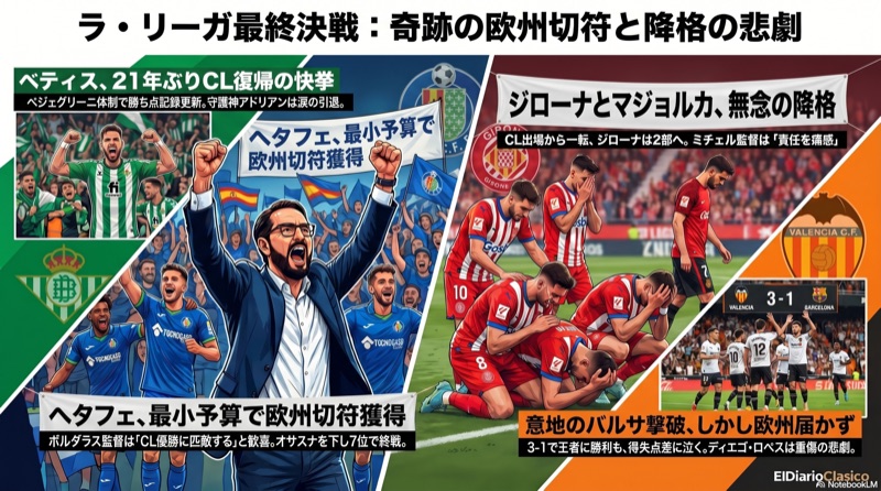 ラ・リーガ最終節：欧州切符と残留争いが劇的決着、名将や功労者の別れも | ラ・リーガその他 のサムネイル画像