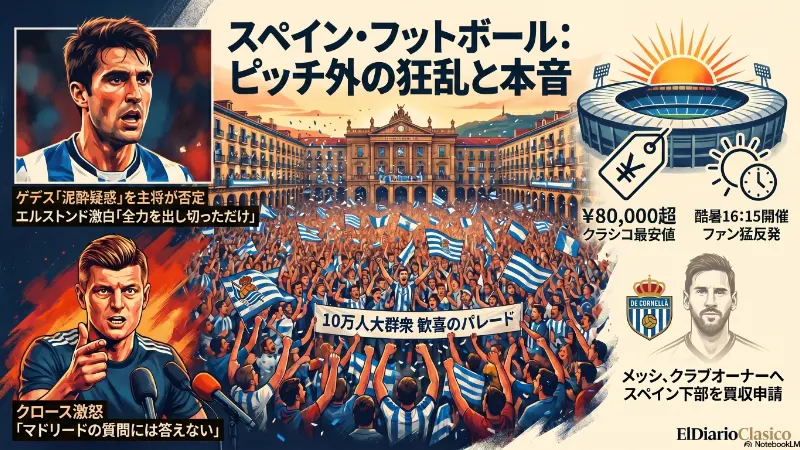 レアル・ソシエダの熱狂パレードとゲデス泥酔疑惑の真相 | ピッチ外ニュース （2026-04-21 夕） のサムネイル画像