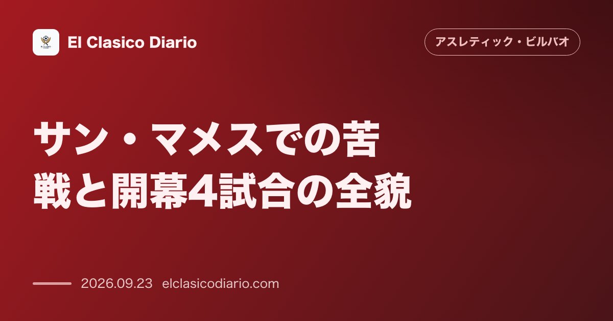 [サン・マメスでの苦戦と開幕4試合の全貌] 開幕1ヶ月で僅か1勝、不当な退場劇からPK失敗までホームで勝ち点を落とし続ける波乱の全試合回顧 のサムネイル画像