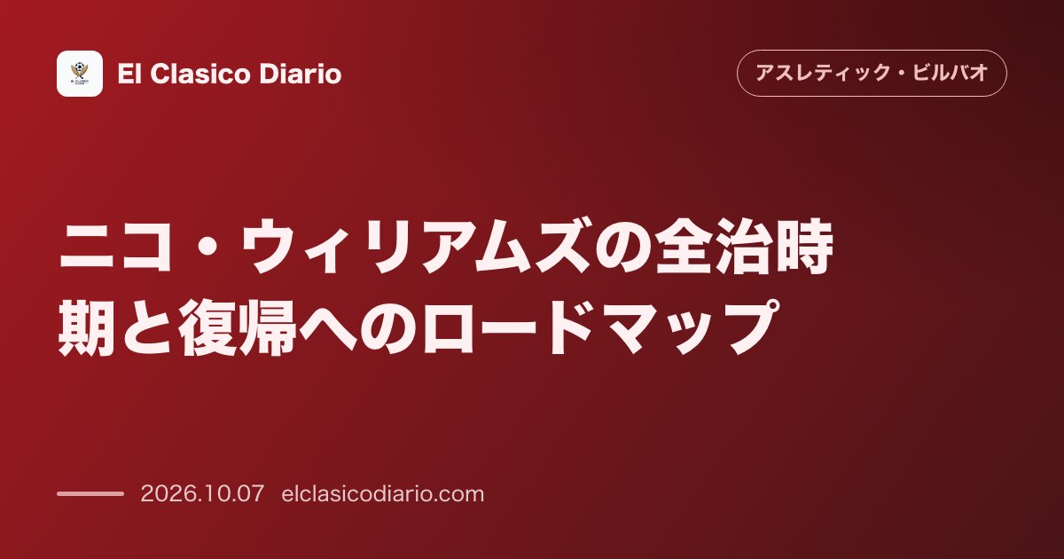 アスレティック・ビルバオのニュース「ニコ・ウィリアムズの全治時期と復帰へのロードマップ」のアイキャッチ画像