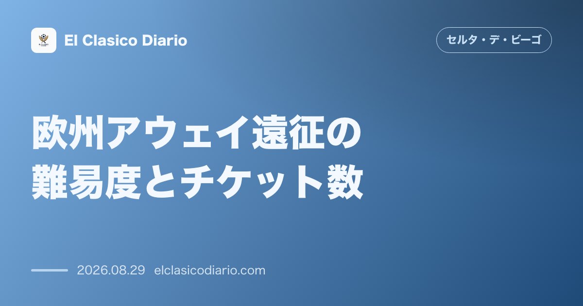 欧州アウェイ遠征の難易度とチケット数 ヨーロッパリーグで待ち受けるアウェイスタジアムと割り当て席数の詳細 のサムネイル画像