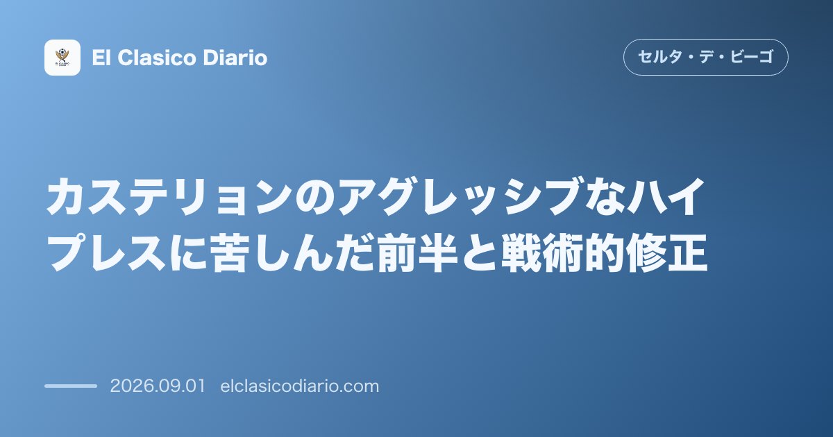 カステリョンのアグレッシブなハイプレスに苦しんだ前半と戦術的修正 のサムネイル画像
