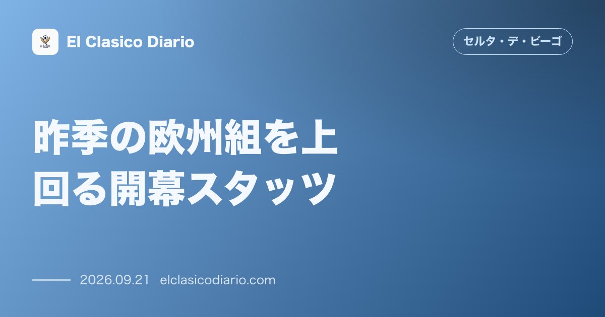 昨季の欧州組を上回る開幕スタッツ レーシング戦大勝で数字が劇的改善!アウェイ無敗と堅守がもたらす前進 のサムネイル画像