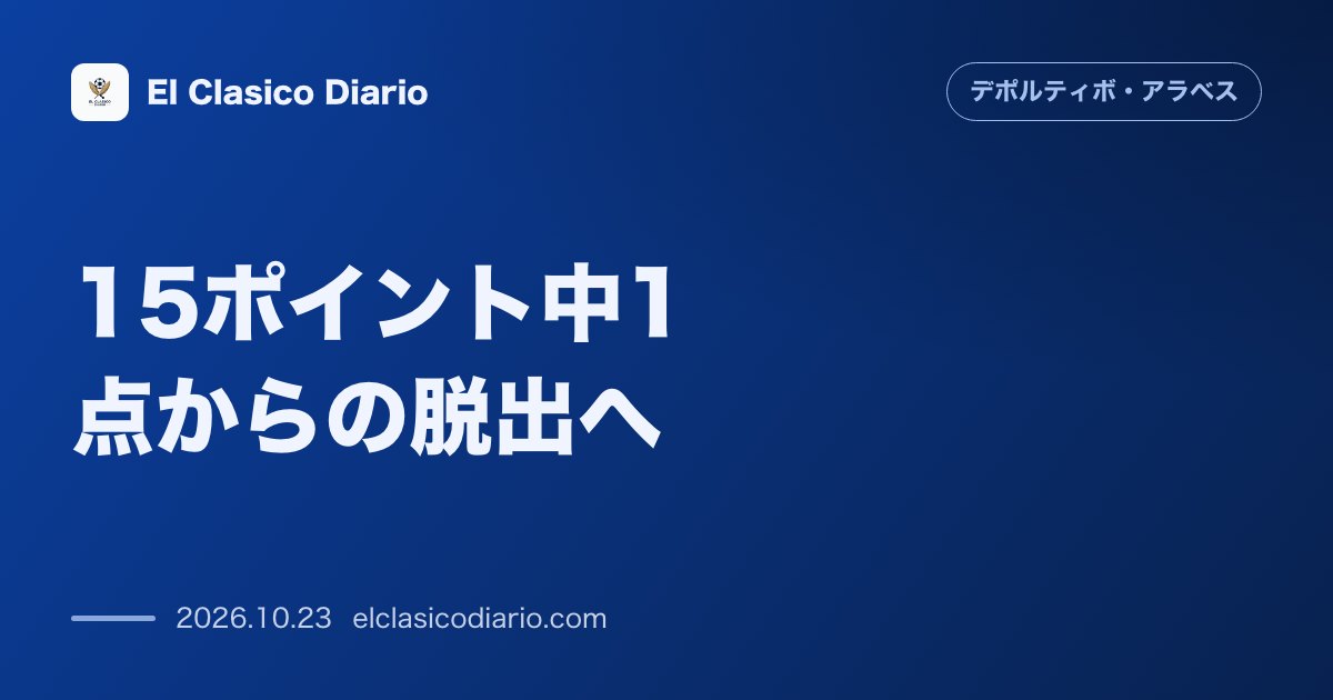 デポルティーボ・アラベスのニュース「[15ポイント中1点からの脱出へ] 直近5試合で1分4敗…絶好調の序盤から一転して迎える第10節マラガ戦の現在地と巻き返しへの命題」のアイキャッチ画像