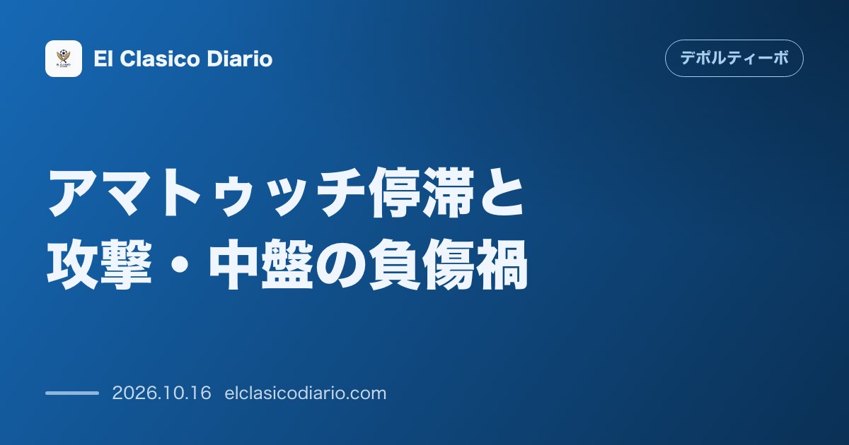 デポルティーボ・ラ・コルーニャのニュース「[アマトゥッチ停滞と攻撃・中盤の負傷禍] [ソシエダ戦の赤札退場と主力離脱で苦境もイダルゴ監督の基本軸は不変]」のアイキャッチ画像