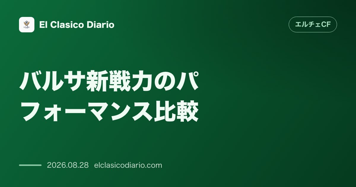 バルサ新戦力のパフォーマンス比較 バルセロナの新戦力がカンプ・ノウで先発デビューするも前節エルチェ戦ほどの輝きを放てず のサムネイル画像