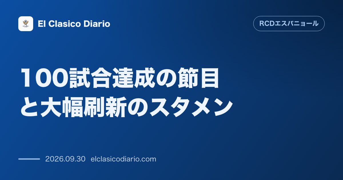 100試合達成の節目と大幅刷新のスタメン マノロ監督の節目セレモニーと若手デビューを含むスタメン変更の背景 のサムネイル画像