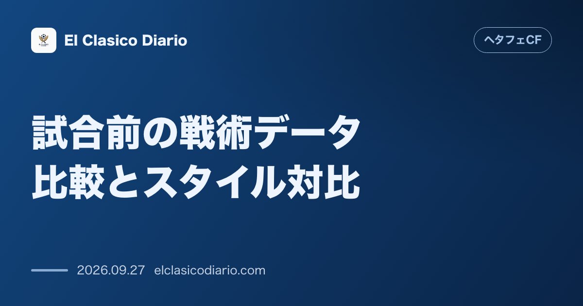 試合前の戦術データ比較とスタイル対比 ポゼッション重視のマラガとダイレクト志向のヘタフェによるスタッツ分析と相手指揮官による分析 のサムネイル画像