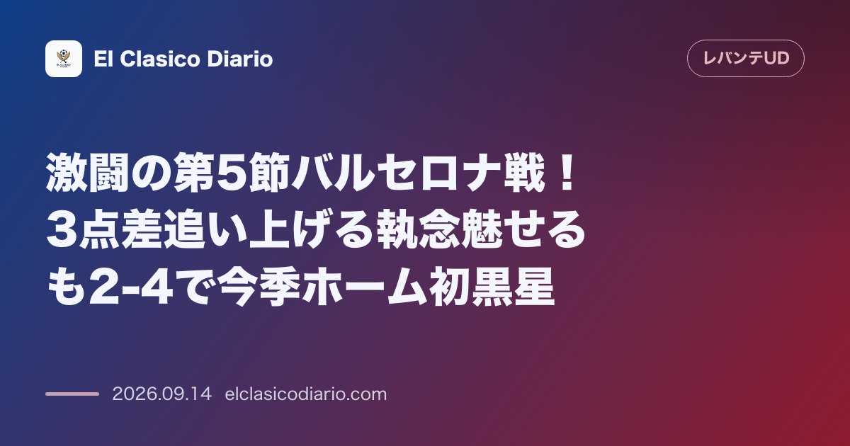 激闘の第5節バルセロナ戦！3点差追い上げる執念魅せるも2-4で今季ホーム初黒星 のサムネイル画像
