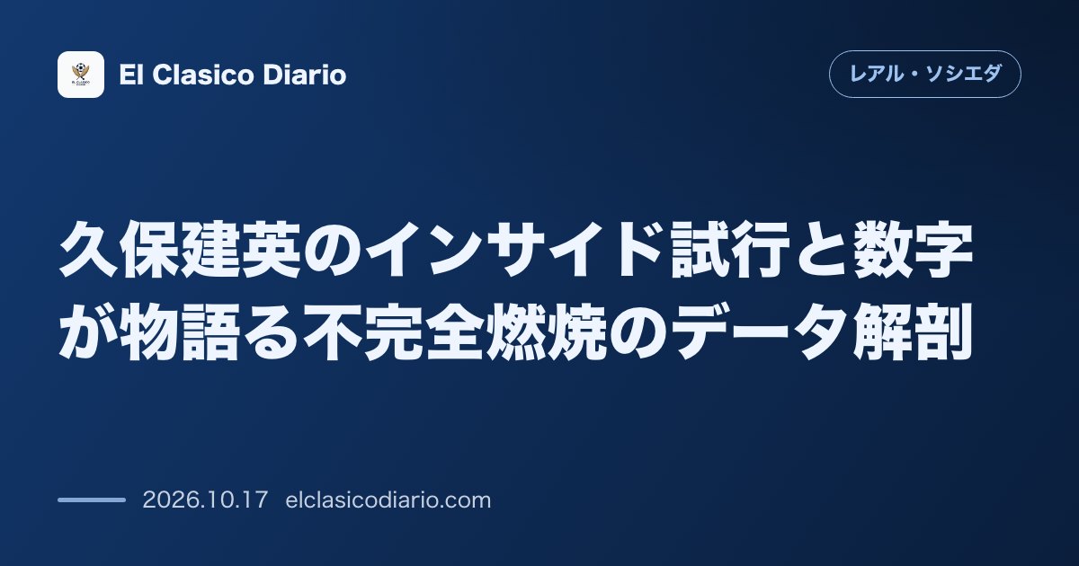 レアル・ソシエダのニュース「久保建英のインサイド試行と数字が物語る不完全燃焼のデータ解剖 ベルギー戦での途中出場と位置変更が残したデータと課題」のアイキャッチ画像
