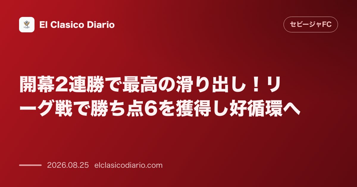開幕2連勝で最高の滑り出し!リーグ戦で勝ち点6を獲得し好循環へ のサムネイル画像